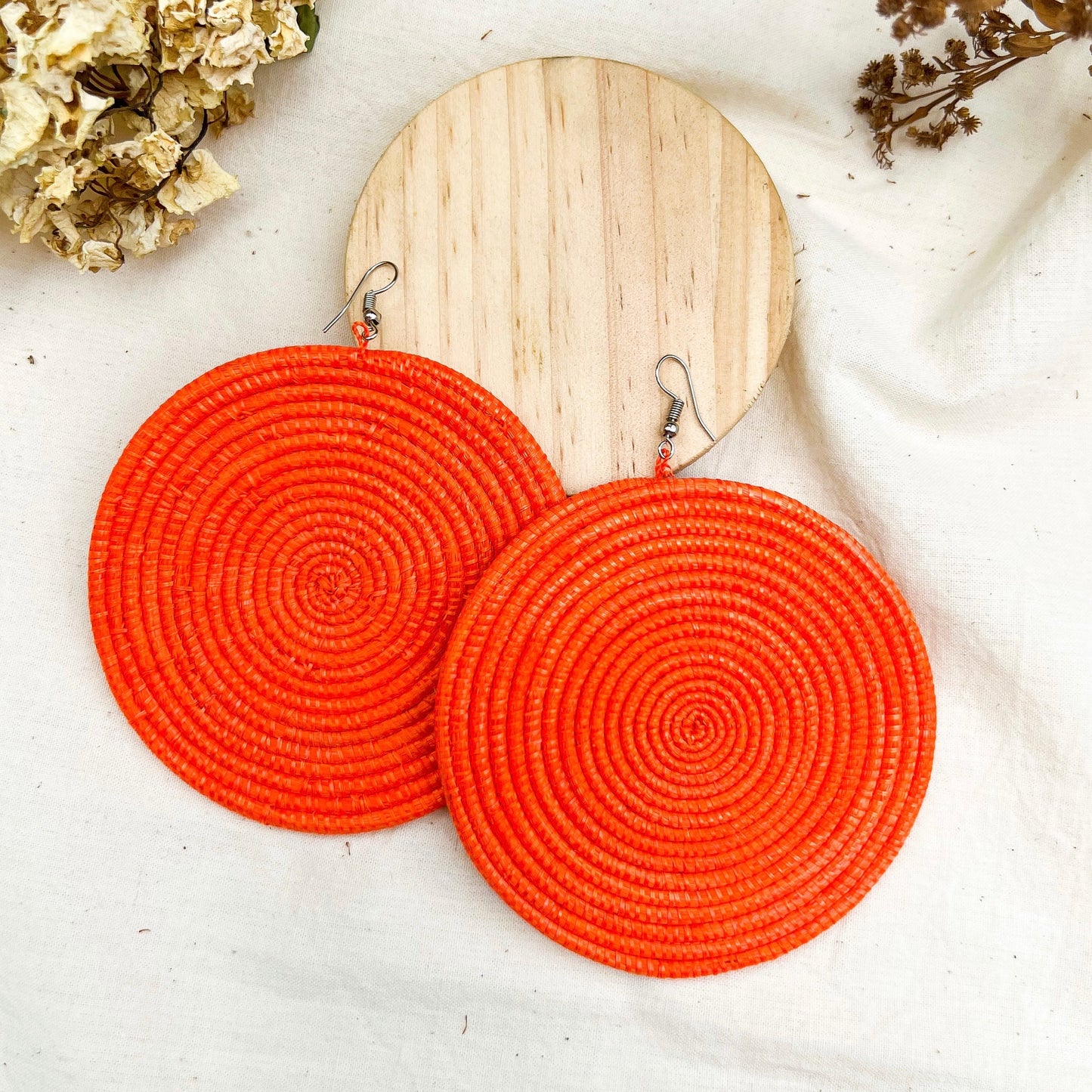 Jalia Spiral Rattan Earrings